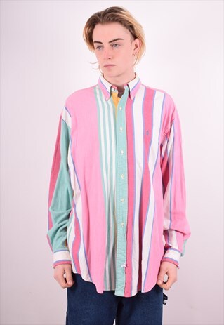 RALPH LAUREN MENS VINTAGE SHIRT XL MULTI 90S