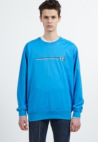 VINTAGE BLUE SERGIO TACCHINI CREW NECK PULLOVER SWEATSHIRT