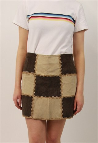 VINTAGE HIGH WAISTED SUEDE SKIRT