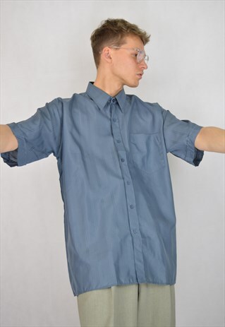 VINTAGE BLUE STRIPED CLASSIC SHIRT