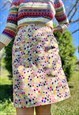 1970'S VINTAGE MULTICOLOR ABSTRACT PRINT PENCIL SKIRT