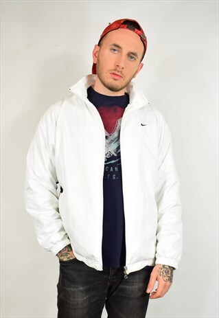 VINTAGE NIKE CLASSIC WHITE ZIP JACKET