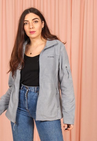 VINTAGE 90S COLOMBIA FLEECE JACKET IN GREY
