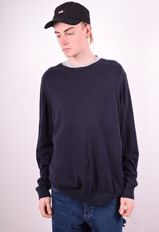 NAUTICA MENS VINTAGE JUMPER SWEATER LARGE BLUE 90'S