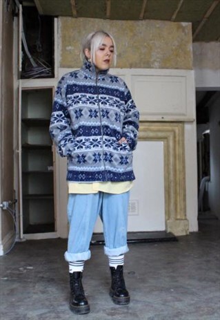 BLUE AZTEC FLEECE