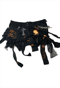 The grunge skulls and bones skirt Dark gothic punk