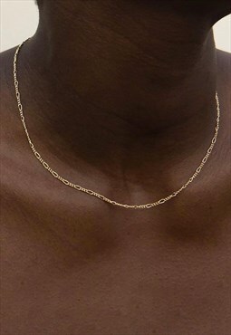 Women's 16" 2mm Gold Plated Figaro Necklace Chain