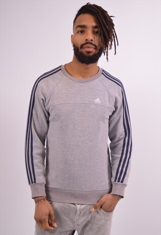 VINTAGE ADIDAS SWEATSHIRT JUMPER GREY