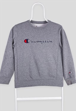 Vintage Grey Champion Sweatshirt Spell Out Women's Small