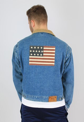 RALPH LAUREN POLO JEANS CORD BIG FLAG DENIM JACKET