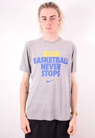 NIKE MENS VINTAGE T-SHIRT TOP MEDIUM GREY 90S