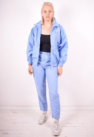 LOTTO WOMENS VINTAGE FULL TRACKSUIT SMALL BLUE 90S