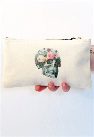 GARDEN FLORAL SKULL SMALL ACCESSORY BAG