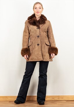 Vintage 70's Women Penny Lane Coat in Brown