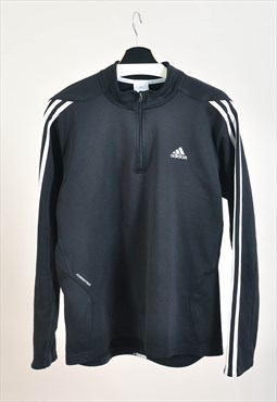 Vintage 00s Adidas 1/4 zip sweatshirt in black