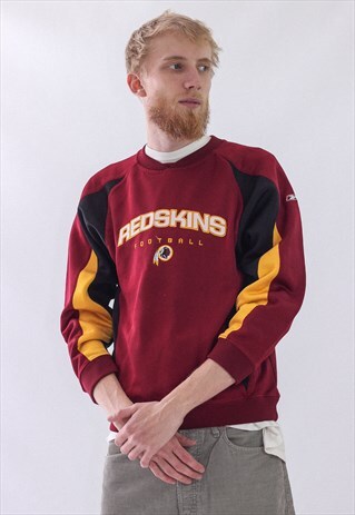 VINTAGE MENS REEBOK RED SKINS BIG LOGO SWEATSHIRT CREW NECK
