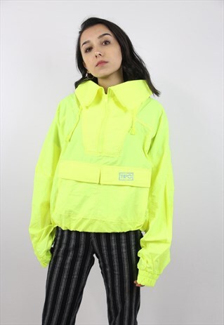 VINTAGE LUMINOUS YELLOW 1/2 ZIP SPORTS JACKET