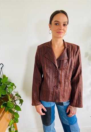 VEGAN LEATHER LOOK BLAZER