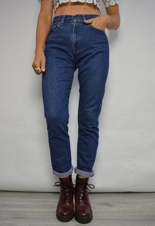 VINTAGE 90S LEVI'S 805 ORANGE TAB BLUE WASH HIGH WAIST JEANS
