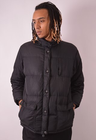 ARMANI MENS VINTAGE PADDED JACKET LARGE BLACK 90S