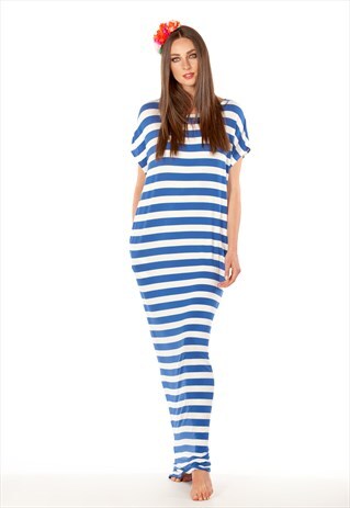 STRIPED MAXI DRESS/ CAFTAN/ CASUAL DRESS/ LONG DRESS
