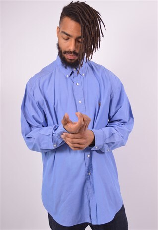 VINTAGE POLO RALPH LAUREN SHIRT LOOSE FIT BLUE