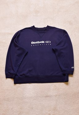 Women's Vintage 90s Reebok Navy Embroidered Sweater