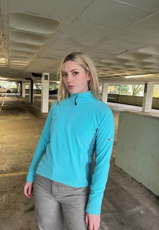 Vintage Berghaus Embroidered 1/3 Zip Blue Sweatshirt