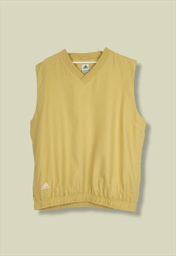 Vintage Adidas Y2K Sweatshirt WindBreaker in Yellow L