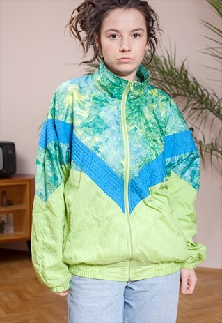 UNISEX, COLOURFUL WINDBREAKER FROM THE 90S ERA