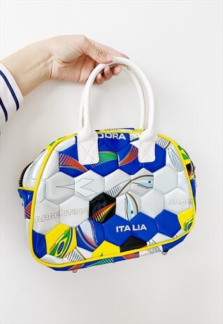 VINTAGE Y2K 00S ICONIC FOOTBALL LOGO HAND BAG COLORFUL
