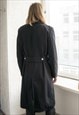 VINTAGE 70'S BLACK DOUBLE BREASTED WOOL COAT