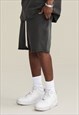 BLACK WASHED HEAVY COTTON RELAXED FIT SHORTS