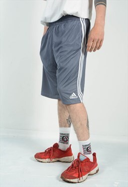 Vintage Y2K Adidas Sports Shorts Grey Basketball Size 32"