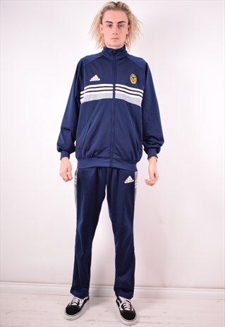 ADIDAS MENS VINTAGE FULL TRACKSUIT MEDIUM BLUE 90S