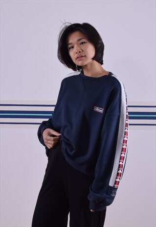 NAVY ELLESSE PANELLED SWEATSHIRT