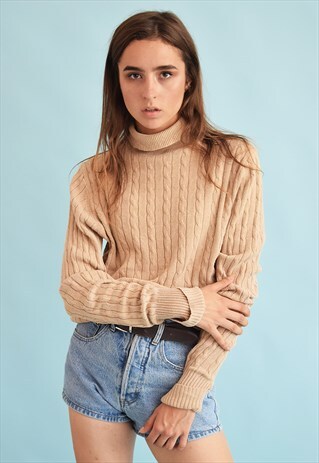 90'S RETRO NEUTRAL ROLL NECK KNIT JUMPER