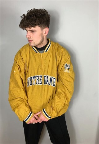 VINTAGE REEBOK NOTRE DAME PULLOVER JACKET