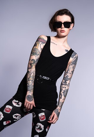 O RINGS STUD VEST TOP