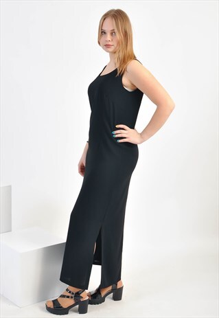 VINTAGE 90S SLEEVELESS MAXI EVENING DRESS