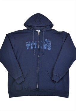 Vintage Tennessee Titans Hoodie Sweatshirt Navy Large
