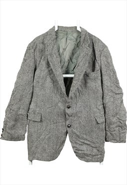 Harris Tweed 90's Tweed Wool Jacket Blazer 44 Black