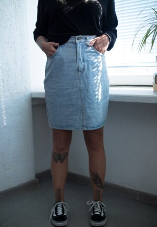 VINTAGE 90'S MINI BLUE DENIM SKIRT