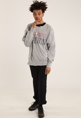 VINTAGE CHAMPION PRINTED COLLEGE SWEATSHIRT