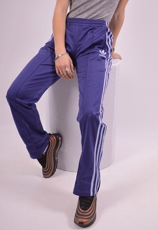 ADIDAS WOMENS VINTAGE TRACKSUIT TROUSERS MEDIUM PURPLE 90S
