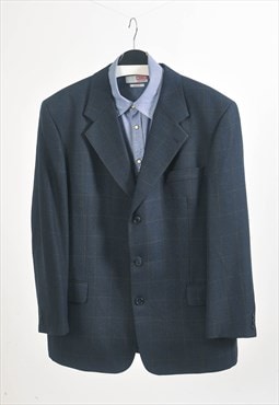 Vintage 90s checkered blazer jacket in blue