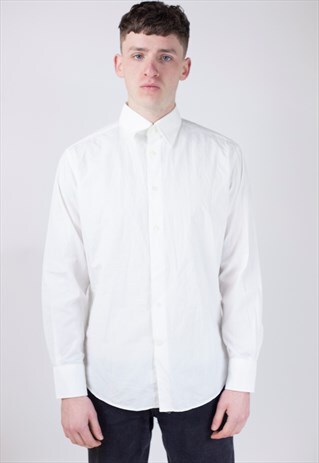 VINTAGE 90'S VERSACE COLLECTION "CITY" WHITE SHIRT