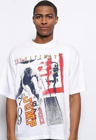 VINTAGE ADIDAS OLYMPICS GRAPHIC T-SHIRT WHITE