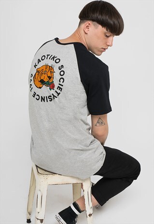 T-SHIRT "KAOTIKO SOCIETY" GREY & BLACK