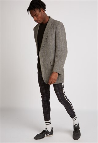 VINTAGE GREY HARRIS TWEED JACKET